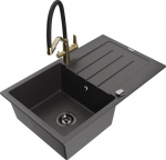 Graniidist k&ouml;&ouml;givalamu Mexen Bruno koos segisti ja sifooniga, Black granite/Gold