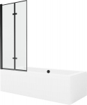 Vann Mexen Cube koos viimistluse ja klaasist seinaga, 180x80 cm + 80 cm (II)