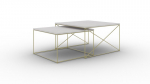 2 kohvilaua komplekti ADRK Furniture Licco, liiva/kuldne