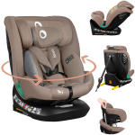 Turvatool, Lionelo, Bastiaan One i-Size, 4 &uuml;hes, k&uuml;lgkaitse, 4-positsioonilise lamava seljatoega, 13-positsioonilise reguleeritava peatoega, 360-kraadine p&ouml;&ouml;rlemine, &uuml;lemine kinnitusrihm, 0-36 kg, 40-150 cm, Isofixiga, vastab ECE R129 standardile, beež