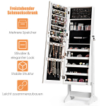 Costway 2 in 1 ehtekapp peegli lukustatava ehtepaberiga 41 x 36,5 x 146 cm valge