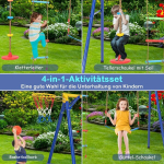 Costway kiigeraam elastse kiigeplaadiga kiik 246 x 190 x 188 cm kollane + sinine