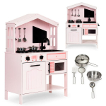 Puidust lastek&ouml;&ouml;k Eco Toys PLK563P, roosa