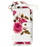 Evelatus Eco Leather Zipper Wallet magnetilise telefonifikseeringuga & k&auml;erihm Flower White