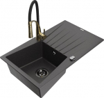 Graniidist k&ouml;&ouml;givalamu Mexen Cesar segisti ja sifooniga, Black granite/Black/Gold
