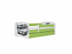 Lastevoodi ilma madratsita/sahtliga Kocot Kids BabyDreams Green sports car, roheline/valge