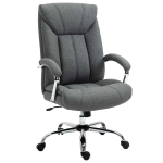Ergonoomiline kontoritool kiik-funktsiooniga, polsterdatud k&auml;etugede ja peatoega, k&otilde;rguse reguleeritav t&ouml;&ouml;tool, p&ouml;&ouml;rdtool seljatoega, nailon, hall, 65 x 78 x 110-118 cm
