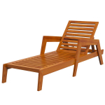 Outsunny p&auml;ikesevoodi, puidust aialaua, lamamistool, ilmastikukindel lamamistool r&otilde;dule, terrassile, koormatav kuni 120 kg, oranž, 66 x 190 x 73,5 cm