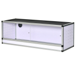 Alumiiniumist terrarium roomajatele, kahepaiksetele, &auml;mblikulaadsetele Roomajate aretuskast V&otilde;rktu terrarium Valge+H&otilde;be+Must 120 x 40 x 40 cm
