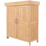 Aiakapp m&auml;nnipuidust, ilmastikukindel t&ouml;&ouml;riistakuur 74x43x88cm, t&ouml;&ouml;riistamaja kahe ukse ja 2 sektsiooniga, aiakapp t&ouml;&ouml;riistakuur aeda, terrassile, looduslik