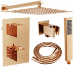 Varjatud du&scaron;ikomplekt termostaadiga Mexen Cube 6in1, Rose Gold