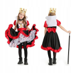 Queen of hearts kost&uuml;&uuml;m t&uuml;druku maskeering muinasjutu karneval kost&uuml;&uuml;m m