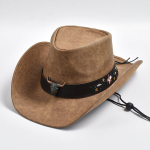 100% nahast Western Cowboy m&uuml;ts meeste laia &auml;&auml;rega h&auml;rrasmeeste kiriku dž&auml;ssim&uuml;ts Cowgirl m&uuml;tsid Sombrero Hombre, chaki03