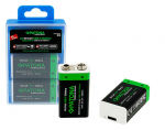 Patona 6F22 (Krona) 9V akud Li-ion 2 tk., 3600mWh sisseehitatud laadimisega