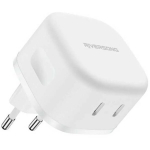 Kiirlaadimisadapter 2 x USB-C, Riversong PowerKub G35, valge