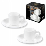 90ml kohvitass koos taldrikuga Wilmax WHITE PORCELAN GIFT 2tk
