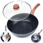 Graniitpann klaaskaanega Black&Wood 28 cm, 3,5 l