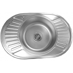 Roostevabast terasest valamu DEKOR D7750A vasak, sifooniga