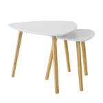 Kahe laua komplekt SoBuy FBT74-W, valge/pruun