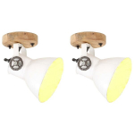 vidaXL t&ouml;&ouml;stuslikud seina- ja laelambid 2 tk valge 20 x 25 cm E27