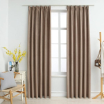 vidaXL pimendavad kardinad konksudega, 2 tk pruunikashall 140 x 245 cm
