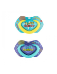 S&uuml;mmeetriline silikoonist lutt Canpol Babies Neon Love, 18 kuud+, 2 tk, 22/654, sinine