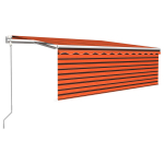 Markizė su uždanga/LED/vėjo jutikliu, 4,5x3 m, oranžinė, Oranžinė