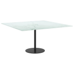 vidaXL lauaplaat, valge 80x80 cm, 6 mm, karastatud klaas marmordisain