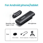Ugreen Wireless Lavalieri mikrofon Omni kondensaatori mikrofon videote, vlogide jaoks, otse&uuml;lekanne - kaamera, telefoni jaoks