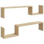 seinariiul | Ujuvad riiulid | Rippuv riiulid 2 tk, sonoma tamm, 100x15x20 cm, tehispuit CFE202307