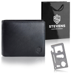 Kingitus komplekt meestele &ndash; STEVENS nahast rahakott RFID kaitsega, elluj&auml;&auml;miskaart ja kinkekott