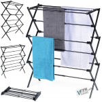 Vilde metallist must vertikaalne v&auml;ljat&otilde;mmatav pesukuivatusrest 47-78x94 cm