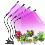 Taimede kasvatamise lamp, 4 valguspead, 36W, USB, taimer