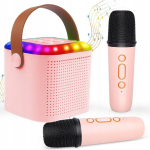 Juhtmevaba karaoke komplekt bluetooth rgb k&otilde;lar kingituseks + 2x mikrofon
