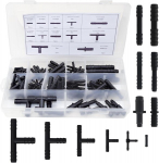 113 tk. T-vooliku pistikute komplekt, 12 suurust, must