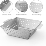 Grillimisalus, roostevaba teras, 3-osaline komplekt, grillkorv kandesangadega, grillimisalus k&ouml;&ouml;giviljadele, lihale ja krevettidele, mini k&ouml;&ouml;giviljakorv, grillpann, grillitarvikud