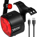 Vayox tagumine jalgrattalamp punane smart 17xled veekindel v&otilde;imas usb-c