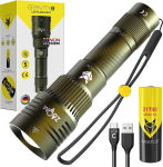 Amafox G8 - (2100 luumenit) - Xenon Megabeam Led taskulamp | 21700 Mah aku - s&otilde;jav&auml;e roheline - eriti ere | laetav Usb C kaudu
