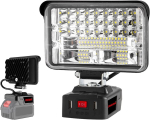 Onevan akulamp makita 18 v jaoks (ilma akuta), 70 w 4200 lm akuehitusprožektor 48 led lambihelmega, ip66 veekindel, 2 heledust, led prožektor ehitusplatsidele