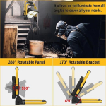 Led ehitusprožektor akuga 100 w, led kaasaskantav prožektor akuga 10000 luumenit, 12000 mah, t&ouml;&ouml;valgusti statiivi/p&auml;ikesepaneeli/4 valgusrežiimiga, ideaalne telkimiseks, t&ouml;&ouml;ks, kalastamiseks