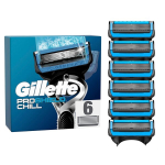 Gillette ProShield Chill habemenoad habemeajamiseks, 6 varuhabemenoad meestele niiskeks habemenuks 5-kordse teraga, valmistatud Saksamaal