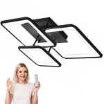 Must LED laelamp 72W &ndash; ruudukujuline plafon puldiga, 3 valgusv&auml;rvi