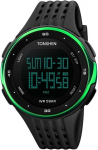 Tonshen Led digitaalne spordikell v&auml;litingimustes kasutamiseks, 50 m veekindel kell, elektrooniline s&otilde;jav&auml;e taktikaline kell, 12h/24h aja kalender, &auml;ratuskell, stopper, El valgustus, plastikust raam silikoonrihmaga