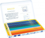 Azulejos disainiga plekk-karp 12 premium-v&auml;rvipliiatsi ja 2 &scaron;ablooniga: 12 premium-v&auml;rvipliiatsit azulejose v&auml;rvimaailmas 2 mustri&scaron;ablooniga, metallist plekk-karp u 19,5 x 12 x 1,5 cm