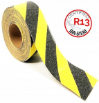 Isekleepuv libisemisvastane teip 100mm/18m treppidele, liim -30&deg;c kollase-musta