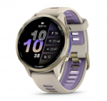 Garmin Forerunner&reg; 970 Soft Gold Titanium with French Grey Case and French Grey/Translucent Indigo Band