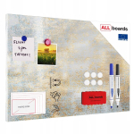 Metalboards magnettahvel, kuldne betoon 60x40 cm + kingituste komplekt