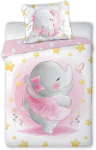 Arle-living 3-osaline laste voodipesukomplekt beebidele elevant ballerina 100 x 135 cm + 40 x 60 cm + 1 lina kummiga 70 x 140 cm 100% puuvill
