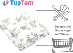 Tuptam unisex beebivoodi komplekt 4-osaline voodipesukomplekt tekk ja padi kattega, v&auml;rvus: safari/l&otilde;vi/pruun/lehed/roheline, suurus: 80 x 80 cm