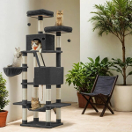 Kraapimispost, Kratzbaum, 60 x 50 x 206 cm, Tintmust
